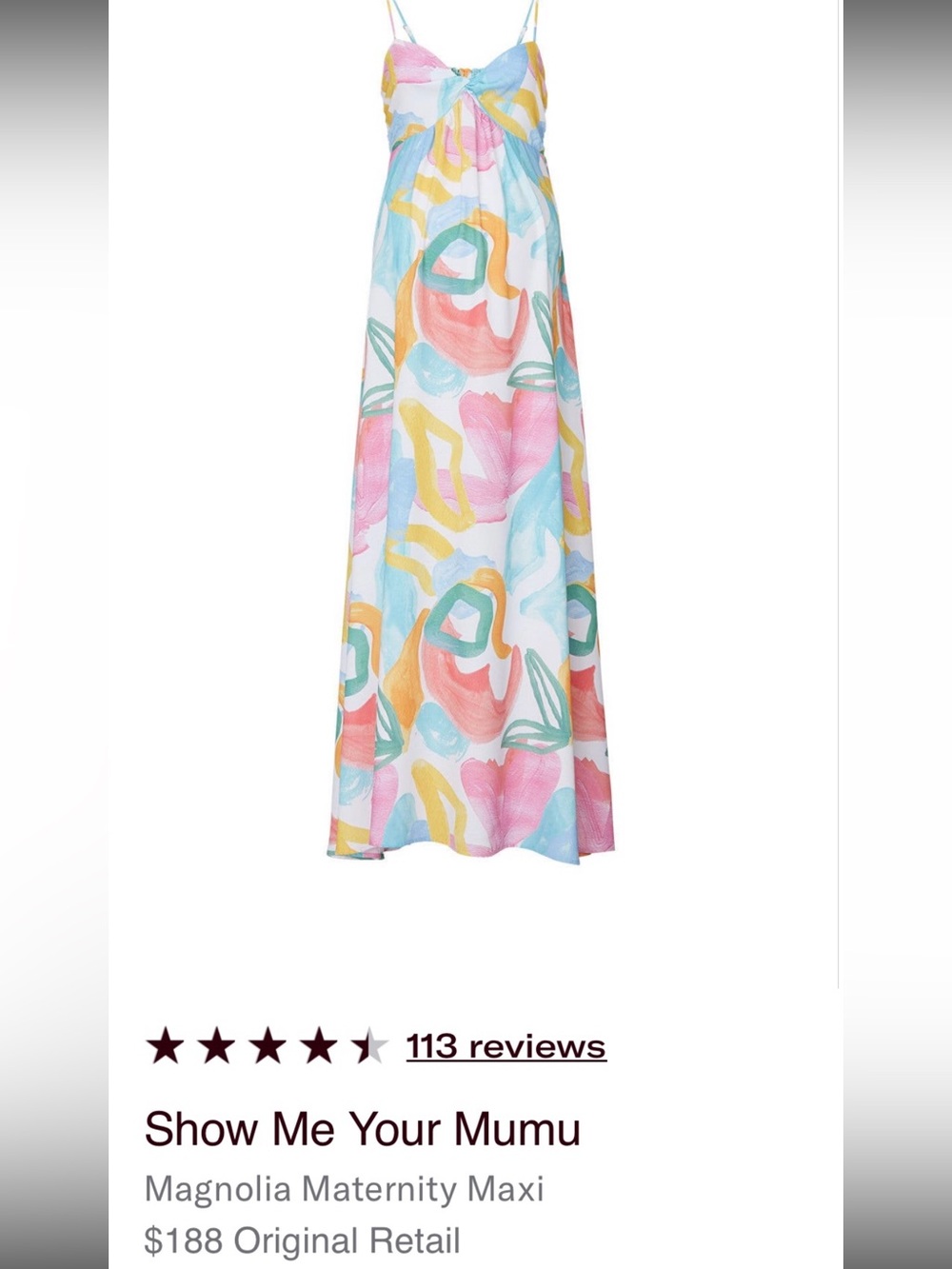 SMYM maternity maxi dress sz medium